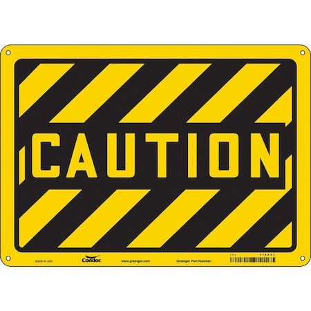 Caution, 14 in W x 10 in H, Horizontal Rectangle, Aluminum, 478X23 MPN:478X23