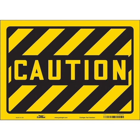 Caution, 14 in W x 10 in H, Horizontal Rectangle, Vinyl, 478X28 MPN:478X28
