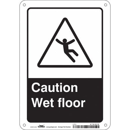Safety Sign, 10 in Height, 7 in Width, Aluminum, Horizontal Rectangle, English, 478X29 MPN:478X29