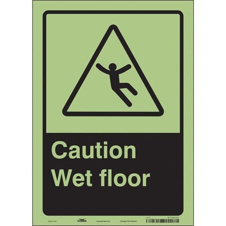 Safety Sign, 14 in H, 10 in W, Glow Vinyl, Vertical Rectangle, English, 478X32 MPN:478X32