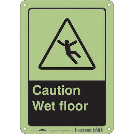 Safety Sign, 10 in Height, 7 in Width, Polyethylene, Horizontal Rectangle, English, 478X33 MPN:478X33