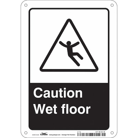 Safety Sign, 10 in Height, 7 in Width, Polyethylene, Horizontal Rectangle, English, 478X35 MPN:478X35