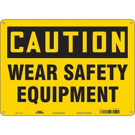 Safety Sign, 10 in Height, 14 in Width, Aluminum, Horizontal Rectangle, English, 479C57 MPN:479C57