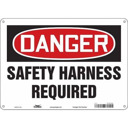 Safety Sign, 10 in Height, 14 in Width, Aluminum, Horizontal Rectangle, English, 479F96 MPN:479F96