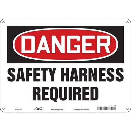 Safety Sign, 10 in Height, 14 in Width, Polyethylene, Horizontal Rectangle, English, 479F99 MPN:479F99