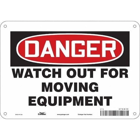 Safety Sign, 7 in Height, 10 in Width, Polyethylene, Vertical Rectangle, English, 479G38 MPN:479G38