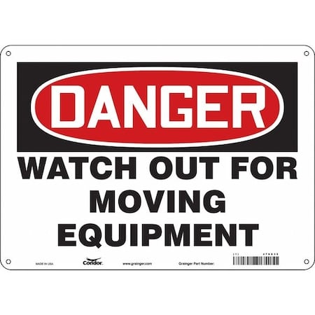 Safety Sign, 10 in Height, 14 in Width, Polyethylene, Horizontal Rectangle, English, 479G39 MPN:479G39
