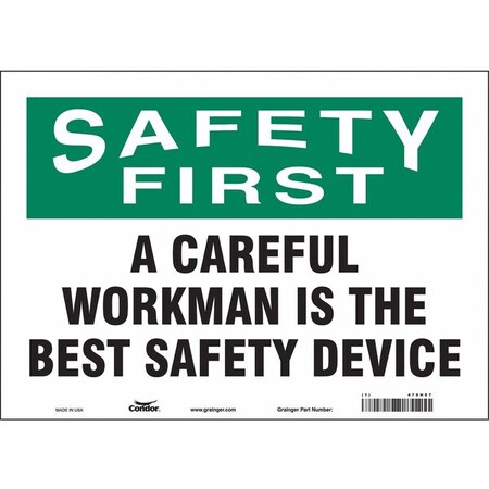 A CAREFUL WORKMAN IS THE BEST SAFETY DEVICE, 14 in W x 10 in H, Horizontal Rectangle, 479H07 MPN:479H07
