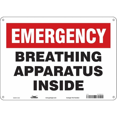 Safety Sign, 10 in Height, 14 in Width, Polyethylene, Horizontal Rectangle, English, 479H33 MPN:479H33