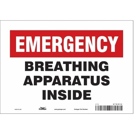 Safety Sign, 7 in Height, 10 in Width, Vinyl, Vertical Rectangle, English, 479H34 MPN:479H34