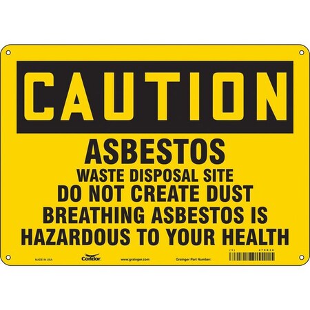 Safety Sign, 10 in Height, 14 in Width, Aluminum, Horizontal Rectangle, English, 479K38 MPN:479K38