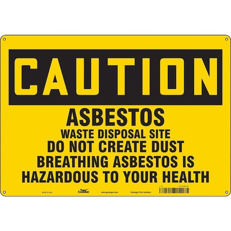Safety Sign, 14 in H, 20 in W, Horizontal Rectangle, English, 479K39 MPN:479K39