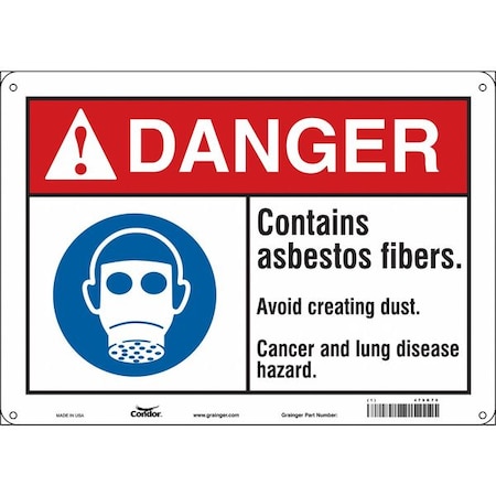 Safety Sign, 10 in Height, 14 in Width, Polyethylene, Horizontal Rectangle, English, 479K70 MPN:479K70
