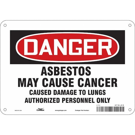 Safety Sign, 7 in Height, 10 in Width, Polyethylene, Vertical Rectangle, English, 479L08 MPN:479L08