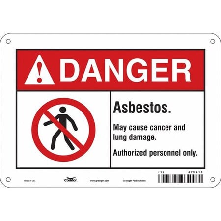 Safety Sign, 7 in Height, 10 in Width, Polyethylene, Vertical Rectangle, English, 479L15 MPN:479L15