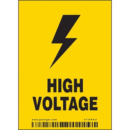 Safety Sign, 4 in Height, 2 7/8 in Width, Vinyl, Vertical Rectangle, English MPN:479N62