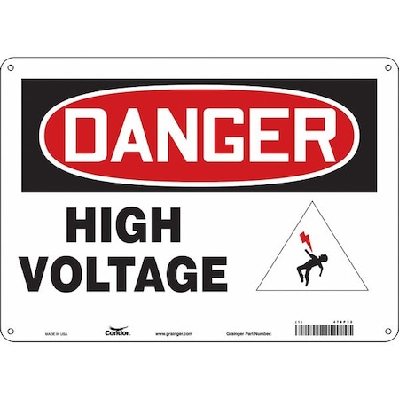 Safety Sign, 10 in Height, 14 in Width, Aluminum, Horizontal Rectangle, English, 479P32 MPN:479P32