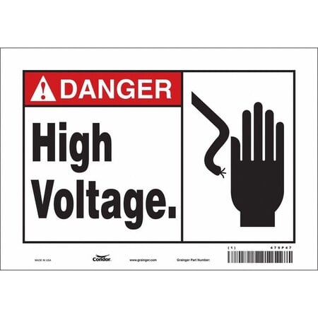 Safety Sign, 7 in Height, 10 in Width, Vinyl, Vertical Rectangle, English, 479P47 MPN:479P47