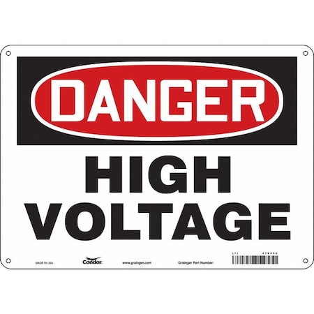 Safety Sign, 10 in Height, 14 in Width, Aluminum, Horizontal Rectangle, English, 479P50 MPN:479P50