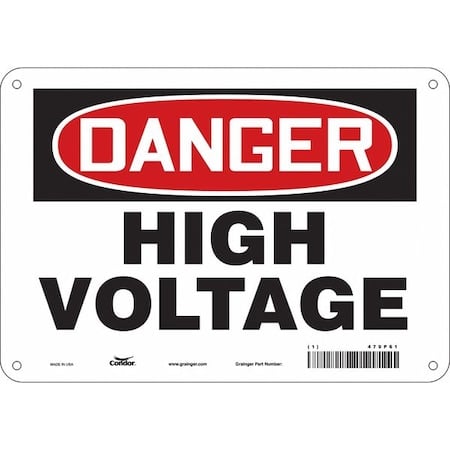 Safety Sign, 7 in Height, 10 in Width, Polyethylene, Vertical Rectangle, English, 479P61 MPN:479P61