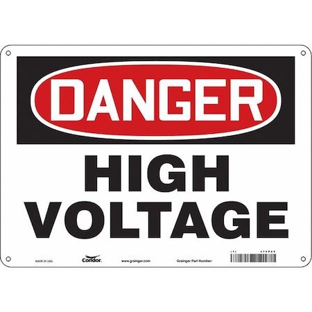 Safety Sign, 10 in Height, 14 in Width, Polyethylene, Horizontal Rectangle, English, 479P65 MPN:479P65