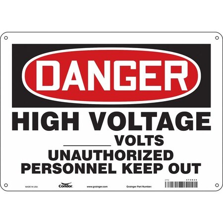 Safety Sign, 10 in Height, 14 in Width, Aluminum, Horizontal Rectangle, English, 479R29 MPN:479R29