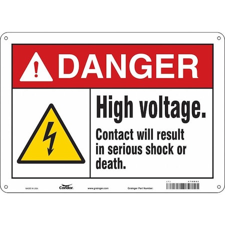 Safety Sign, 10 in Height, 14 in Width, Aluminum, Horizontal Rectangle, English, 479R82 MPN:479R82