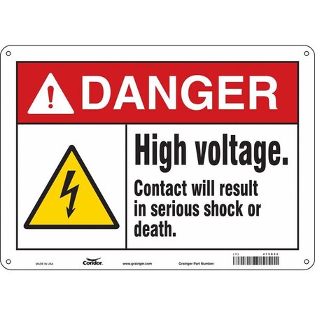Safety Sign, 10 in Height, 14 in Width, Polyethylene, Horizontal Rectangle, English, 479R90 MPN:479R90