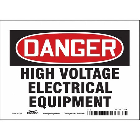 Safety Sign, 5 in Height, 7 in Width, Vinyl, Horizontal Rectangle, English, 479T10 MPN:479T10
