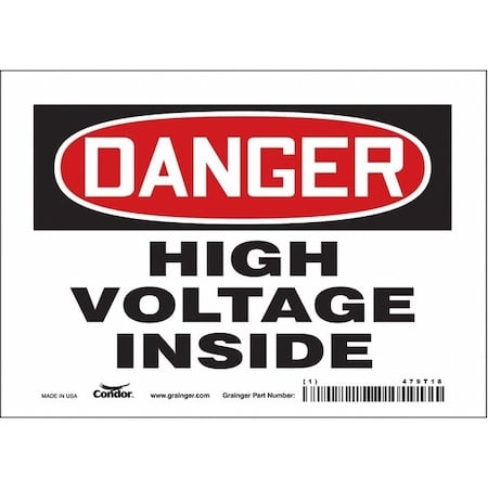 Safety Sign, 5 in Height, 7 in Width, Vinyl, Horizontal Rectangle, English, 479T18 MPN:479T18