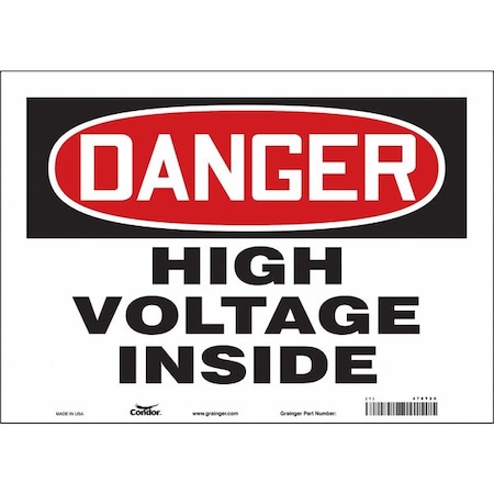 Safety Sign, 10 in Height, 14 in Width, Vinyl, Horizontal Rectangle, English, 479T20 MPN:479T20