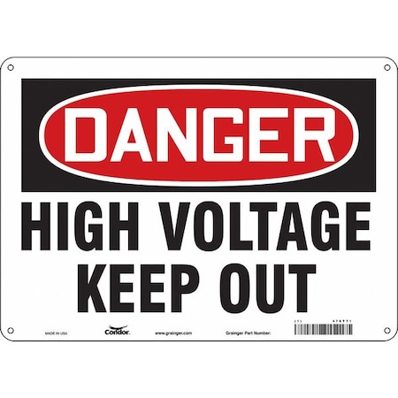 Safety Sign, 10 in Height, 14 in Width, Polyethylene, Horizontal Rectangle, English, 479T71 MPN:479T71