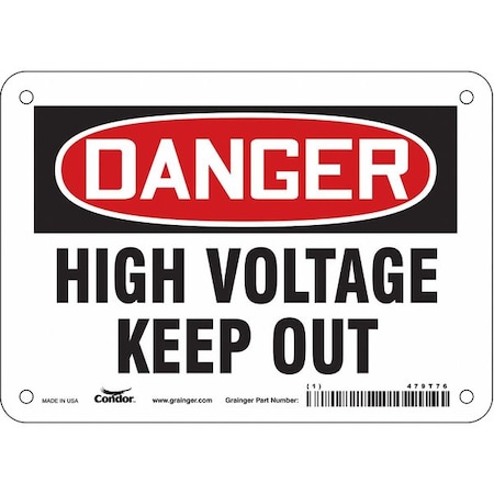 Safety Sign, 5 in Height, 7 in Width, Vinyl, Horizontal Rectangle, English, 479T76 MPN:479T76