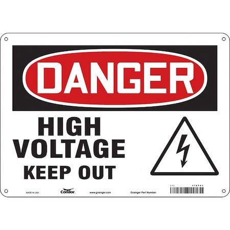 Safety Sign, 10 in Height, 14 in Width, Aluminum, Horizontal Rectangle, English, 479T83 MPN:479T83