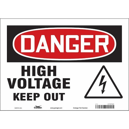 Safety Sign, 10 in Height, 14 in Width, Vinyl, Horizontal Rectangle, English, 479T89 MPN:479T89