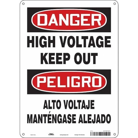 Safety Sign, 14 in Height, 10 in Width, Polyethylene, Vertical Rectangle, English, Spanish, 479T97 MPN:479T97