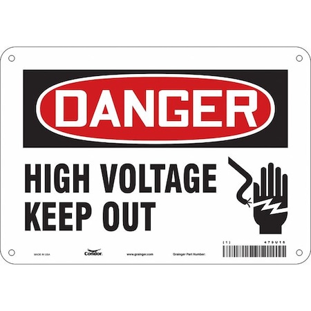 Safety Sign, 7 in Height, 10 in Width, Polyethylene, Vertical Rectangle, English, 479U16 MPN:479U16