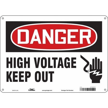 Safety Sign, 10 in Height, 14 in Width, Polyethylene, Horizontal Rectangle, English, 479U17 MPN:479U17