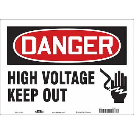 Safety Sign, 10 in Height, 14 in Width, Vinyl, Horizontal Rectangle, English, 479U19 MPN:479U19