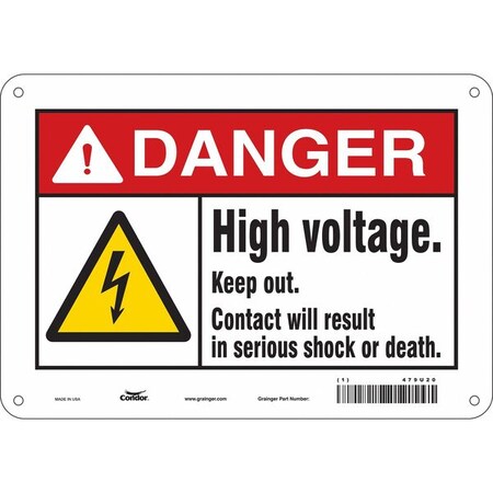 Safety Sign, 7 in Height, 10 in Width, Aluminum, Vertical Rectangle, English, 479U20 MPN:479U20