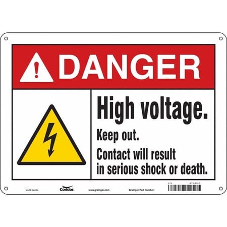 Safety Sign, 10 in Height, 14 in Width, Polyethylene, Horizontal Rectangle, English, 479U27 MPN:479U27