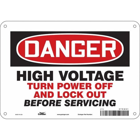 Safety Sign, 7 in Height, 10 in Width, Polyethylene, Vertical Rectangle, English, 479U81 MPN:479U81