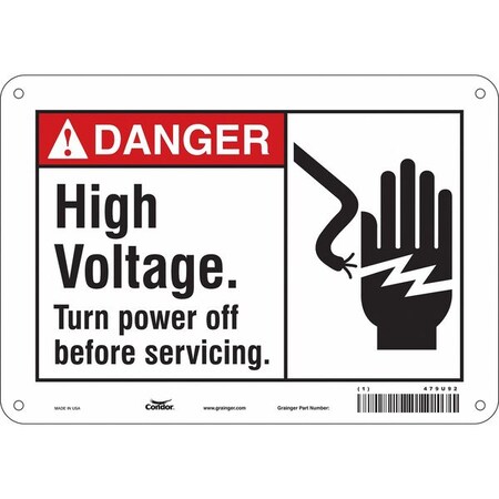 Safety Sign, 7 in Height, 10 in Width, Aluminum, Vertical Rectangle, English, 479U92 MPN:479U92