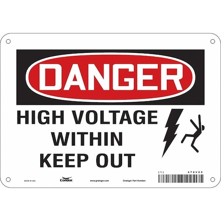 Safety Sign, 7 in Height, 10 in Width, Polyethylene, Vertical Rectangle, English, 479V60 MPN:479V60
