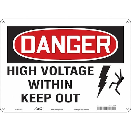 Safety Sign, 10 in Height, 14 in Width, Polyethylene, Horizontal Rectangle, English, 479V61 MPN:479V61