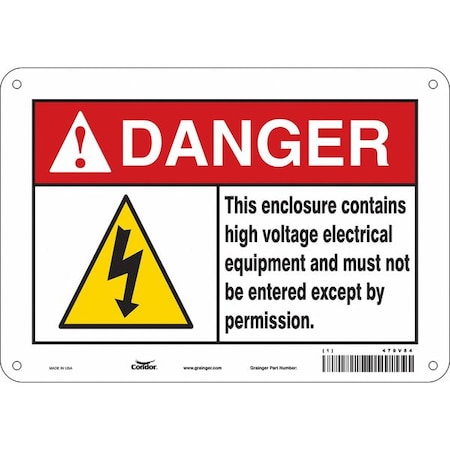 Safety Sign, 7 in Height, 10 in Width, Aluminum, Vertical Rectangle, English, 479V84 MPN:479V84