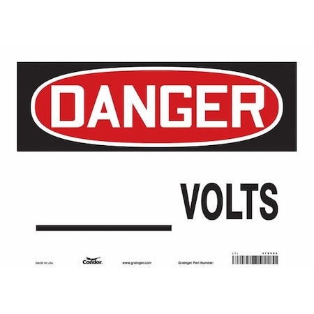 Safety Sign, 10 in Height, 14 in Width, Vinyl, Horizontal Rectangle, English, 479V96 MPN:479V96