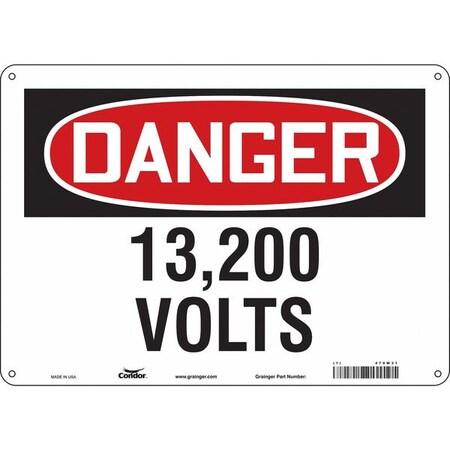Safety Sign, 10 in Height, 14 in Width, Polyethylene, Horizontal Rectangle, English, 479W31 MPN:479W31