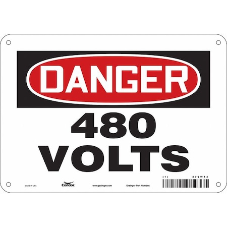 Safety Sign, 7 in Height, 10 in Width, Aluminum, Vertical Rectangle, English, 479W54 MPN:479W54
