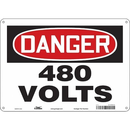 Safety Sign, 10 in Height, 14 in Width, Aluminum, Horizontal Rectangle, English, 479W55 MPN:479W55